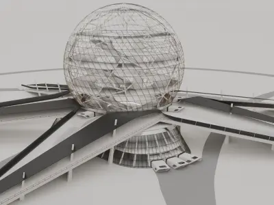 Futuristic Expo Center 3D model 3D model purchase