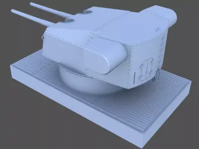 Bismarck 15cm turret 02 - Personal license - 1-72 scale 3D print model