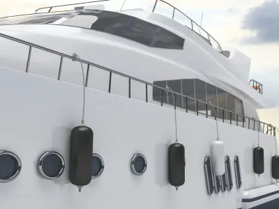 Large yacht 3D model