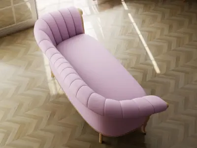 Furniture Sofa Chaise Lounge Low-poly 3D model