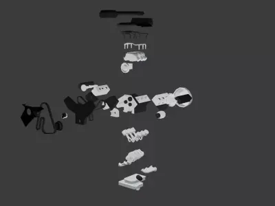 Audi V6 ABC Low poly Low-poly 3D model