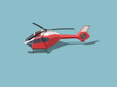 helicopter Low-poly 3D model buy