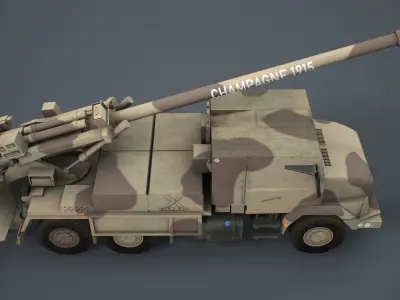Caesar Artillery Nexter  Low-poly 3D model