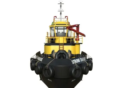 Tugboat lowpoly Low-poly 3D model