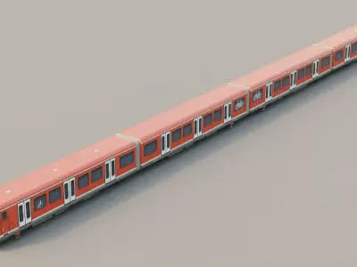 S-Bahn Berlin 484 Train Germany Model Low Poly Low-poly 3D model