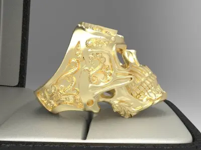 Skull ring 3D print model