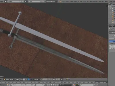 2handsword1a sword Free low-poly 3D model