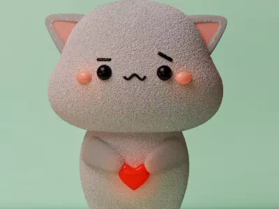 Kawaii cat 3D model