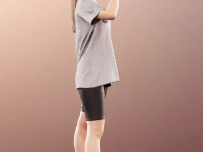 Celine 11447 - Young Woman Training Drinking Water 3D model