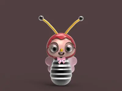 bee keychain model 3D print model