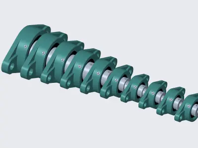 Ball Bearing Cast Iron Diamond Flanged Free 3D model