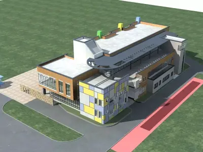 School Building 3D model 68
