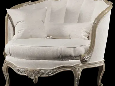 kosovart french sofa and armchair 3D model