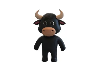 High-Quality 3D Cartoon Bull  3D model