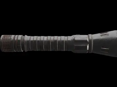 Flashlight rusty Low-poly 3D model