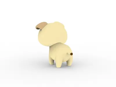 Cartoon Dog v001 character 3D model