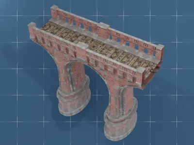 Medieval Bridge 01 Low-poly 3D model