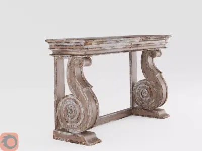 Scroll Console Table 3D model