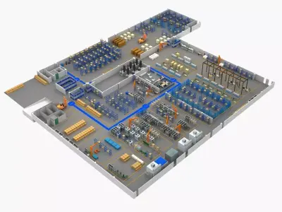 Factory Building 1 3D model purchase