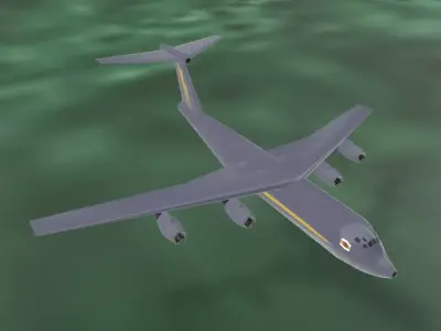 Fictional Heavy Cargo Aircraft C-5 Inspired series Low-poly 3D model