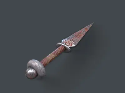Antique knife Low-poly 3D model