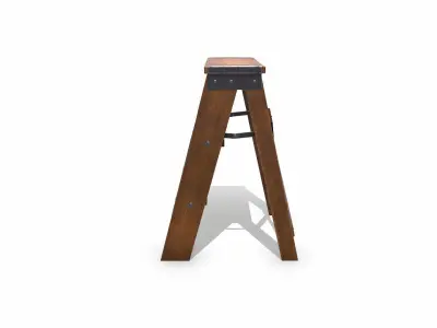 Old Wooden Step Ladder Low-poly PBR Low-poly 3D model