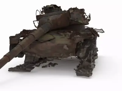 Tank AMX30b Wreck Low-poly 3D model