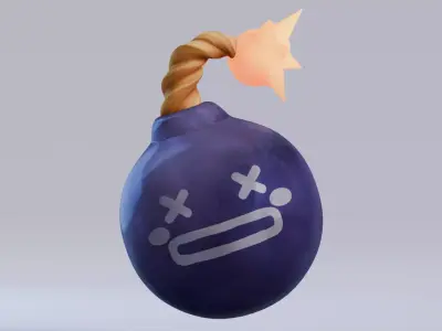 Low Poly - Stylized Game Items - Bomb Low-poly 3D model