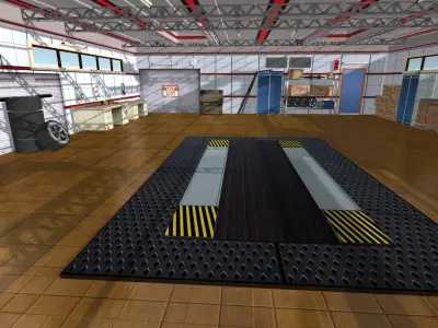 Garage interior of Low-poly 3D model