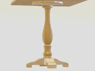 Cafe Bistro Wooden Table Free 3D model