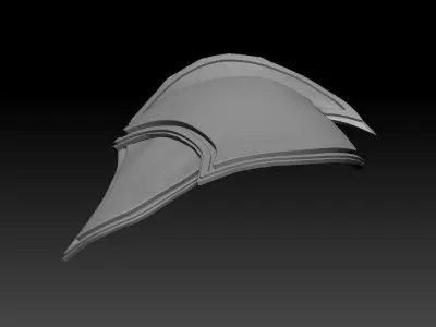 High-poly model Thigh armor shield 3D model