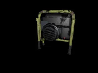 Old power generator Low-poly 3D model