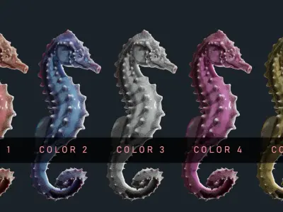 Game Ready Seahorse Low-poly 3D model
