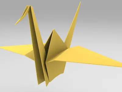Origami Crane 3D model