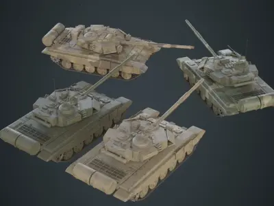 Tank 1B Low-poly 3D model