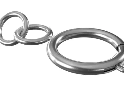 Spring Ring Trigger Hook PBR Low-poly 3D model