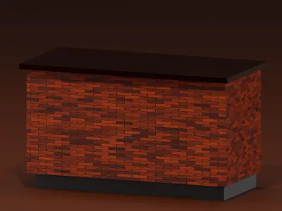 Industril Counter Bar Low-poly 3D model
