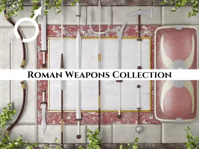 Ancient Collection Roman Weapons Set 3D Model Pack