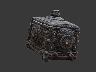 Ornate Box Scan Low-poly 3D model