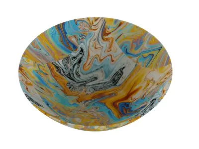 Bowl in yellow Pattren 3D model