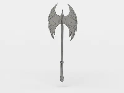 Axe sword with handle Low-poly 3D model