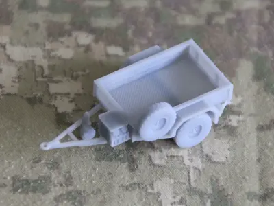 Military trailer with open bed and canopy - New Zealand Military 3D print model