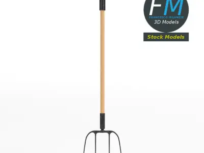 Four-tined pitchfork 3D model