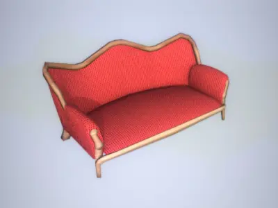 Antique Sofa LP PBR game ready 3x materials Low-poly 3D model
