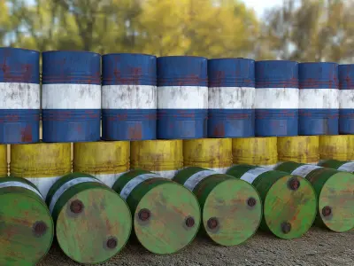 Rusty Oil Barrel 3D model