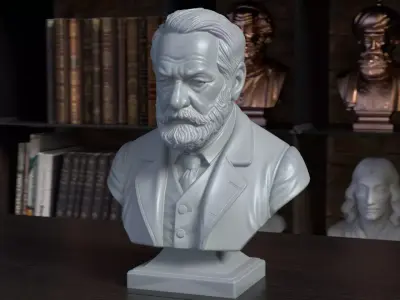 Victor Hugo Bust Sculpture 3D Printable STL File 3D print model