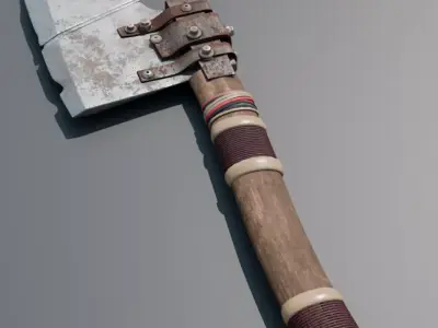 Cleaver Hatchet Post-Apocalyptic Melee Prop Low-poly 3D model