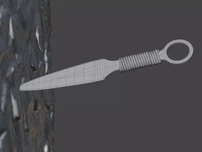 Low Poly Kunai - Ninja Throwing Knife Low-poly 3D model