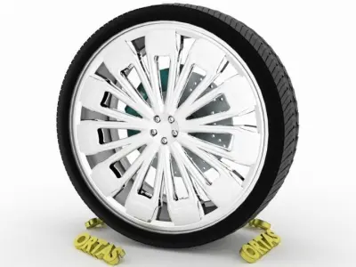 ORTAS CAR WHEEL RIM 79 GAME READY WHEEL RIM TIRE 3D model