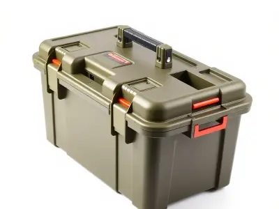 Olive Green Tool Storage Box model pack Low-poly 3D model